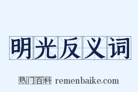 明光反义词是什么意思的图片